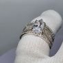 Sterling silver Sz (O) White Cubic Zirconia Ring in Rhodium Overlay Sterling Silver Image 7