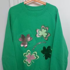 Girls St. Patricks Day Shamrock Sweatshirt