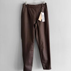 New Object Coated Trousers in Rich Chocolate Brown