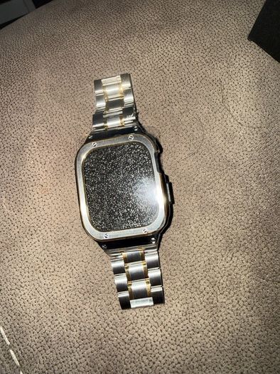 apple watch gold/silver watch strap and face cover