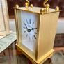 As New Vintage Westclox Quartz Carriage Clock Gold Metal Rectangular Roman Numerals Analogue 1980s Image 2