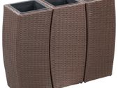 Garden Raised Beds 3 pcs Poly Rattan Brown