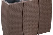 Garden Raised Beds 3 pcs Poly Rattan Brown