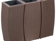 main image for ad Garden Raised Beds 3 pcs Poly Rattan Brown