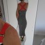 TED BAKER navy white striped red criss cross straps Sz 3 (Fit 10-12UK) Image 7