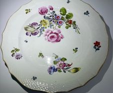 Antique Edme Samson Paris Cabinet Plate. Meissen Style, Rue Beranger. c.1873 to 1890