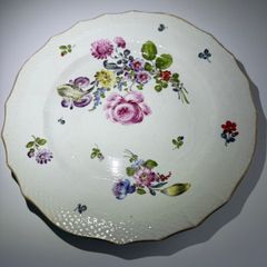 Antique Edme Samson Paris Cabinet Plate. Meissen Style, Rue Beranger. c.1873 to 1890