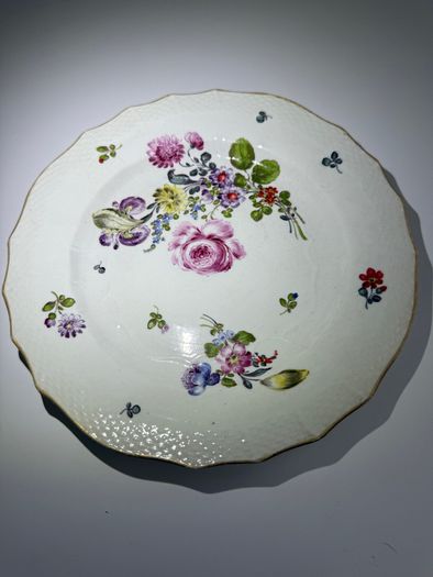 Antique Edme Samson Paris Cabinet Plate. Meissen Style, Rue Beranger. c.1873 to 1890