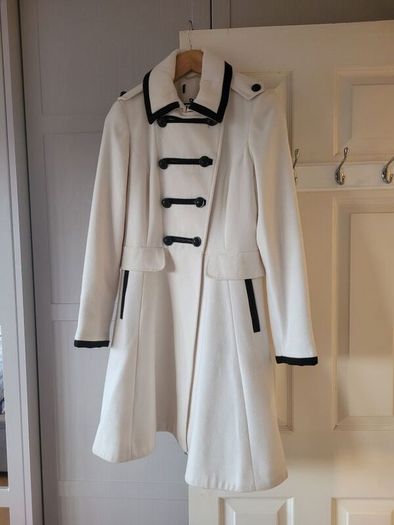 Military Style White Winter Coat