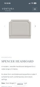 Ventura Design Spencer Single Bed Headboard