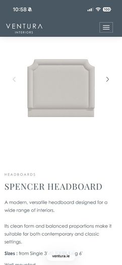 Ventura Design Spencer Single Bed Headboard
