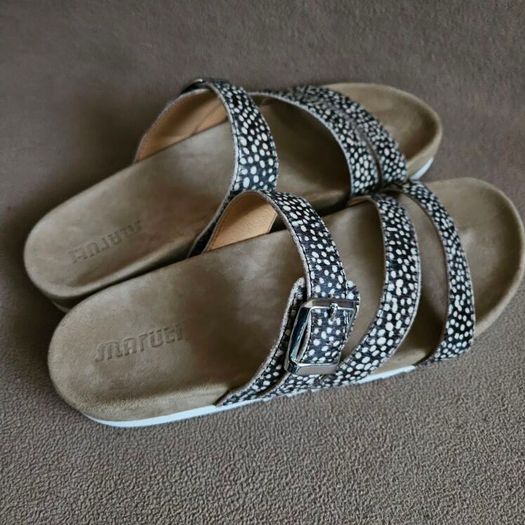 Maruti Bijou Hairon 66.1510.01 Pixel black leatger sandals new & boxed size UK 6.5 EU 40