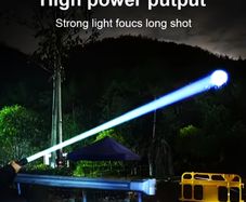 Super Bright LED Retractable Strong Light Flashlight, Outdoor Mountaineering Super Bright with Shoulder Strap Flashlight, with Digital Power Display,
