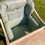 1950s Solid Wood Upholstered Highchair Image 3