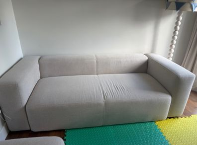 Kave home blok 3 seater sofa and foot rest