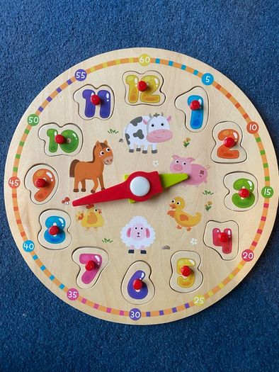 Wooden Montessori Clock Toy toddlers