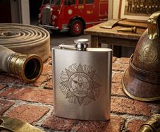 Dublin Fire Brigade Laser Engraved Stainless Steel 7oz Hip Flask