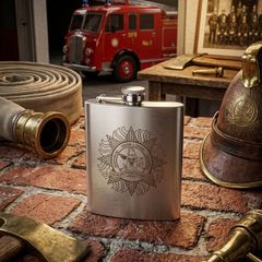 Dublin Fire Brigade Laser Engraved Stainless Steel 7oz Hip Flask