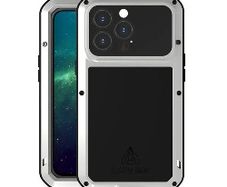 For Apple iPhone 13 Pro LOVE MEI Metal Shockproof Life Waterproof Dustproof Protective Phone Case Silver