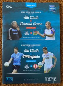 2017 Dublin v Tipperary Hurling & Dublin v Tyrone Football GAA Allianz League Programme