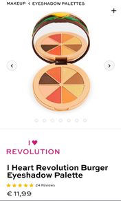 I heart revolution burger eyeshadow palette bnib