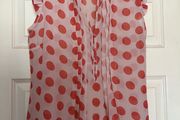 Wallis Pink Spot Frill Top