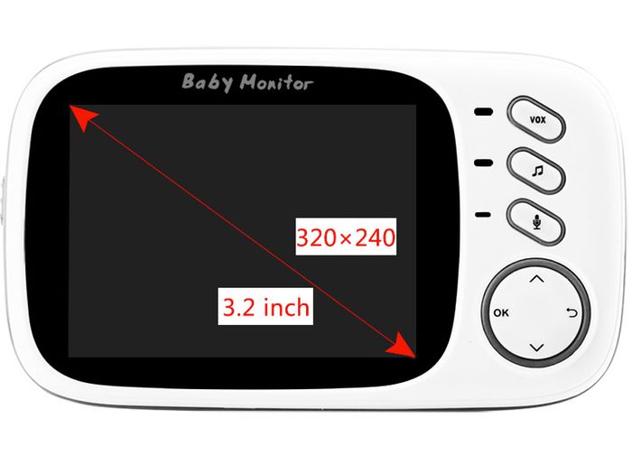 Wireless Video Color Baby Monitor with 3.2Inches LCD 2 Way Audio Talk Night Vision Surveillance Security Camera Babysitter
