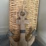 New XL rustic washed wood anchor with jute rope Image 5