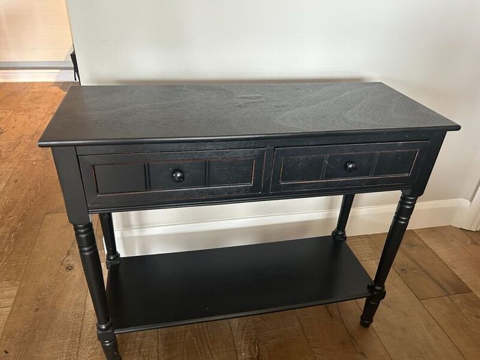 Black Hall / Console Table  2 Drawers