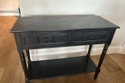 Black Hall / Console Table  2 Drawers