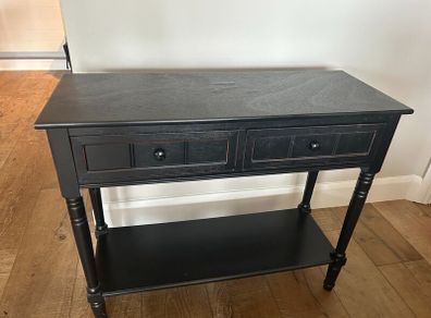 Black Hall / Console Table  2 Drawers
