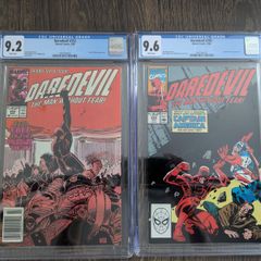 Daredevil Issue 252 and 283 CGC 9.6 Certified Graded Comic Framed Captain America Marvel