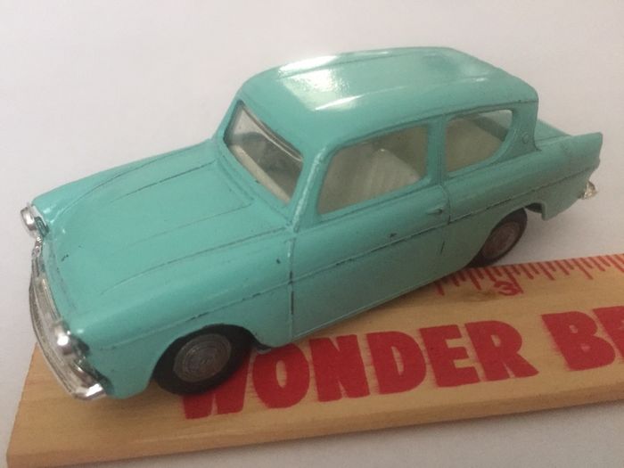 Spot-on. Tri-ang. Ford Anglia. Model number 213. Featured in Harry Potter movie.