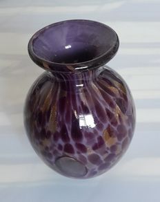 Purple - Gold -  Art Glass Vase
