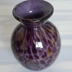 Purple - Gold -  Art Glass Vase