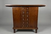 Vintage Chinese Hardwood Side Cabinet with Overhanging Top