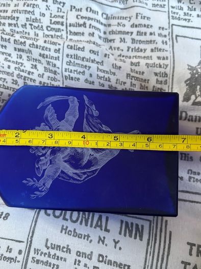 Cobalt Blue Bottle With Cherub