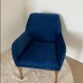 Blue velvet armchair Image 3