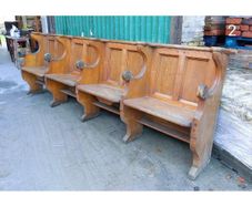 Four Seater Oak Pew Folding Seats  2 KAS358