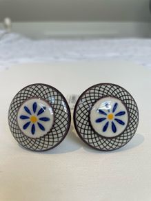 Patterned door knobs with washers and screws