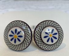 Patterned door knobs with washers and screws
