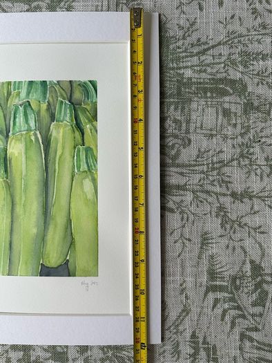 Watercolour - Stacked Courgettes