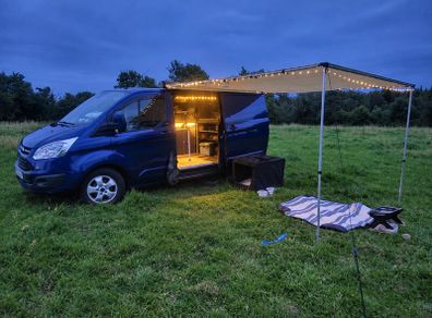 Campervan Awning + Roof Fan