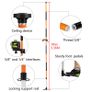 3.36m orange Laser Level Extend Telescoping Pole With 1/4"and 5/8" Interface Mount Ceiling Leveling Rod Image 2