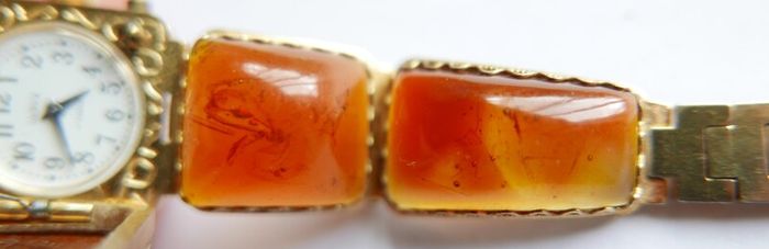 Vintage womens amber cocktail watch. Russian Watch Ladies CHAIKA