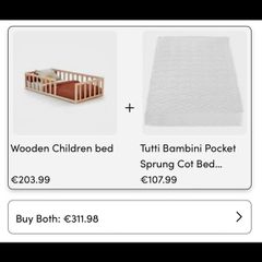 Toddler Floor Bed + Mattress (Excellent Condition)
