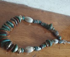 Vintage necklace with turquoise beads.