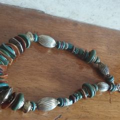 Vintage necklace with turquoise beads.