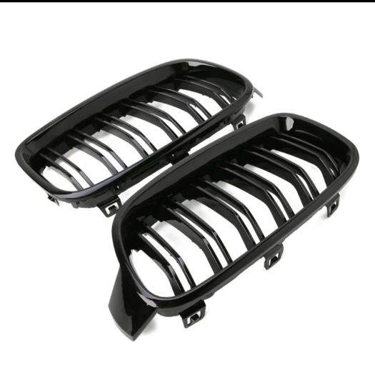 BMW F30 F31 F35 3 Series 2012-2017 Kidney Twin Grill Grille Gloss Black Dual Line