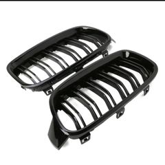 BMW F30 F31 F35 3 Series 2012-2017 Kidney Twin Grill Grille Gloss Black Dual Line